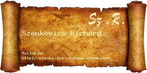 Szenkovics Richárd névjegykártya