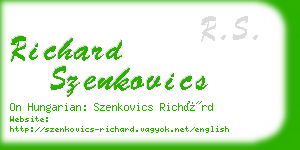 richard szenkovics business card